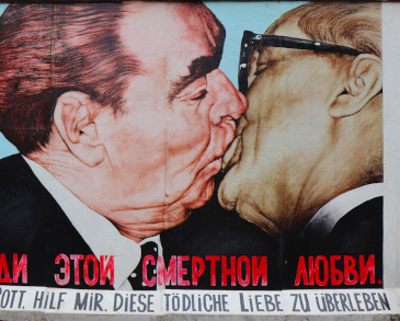 Berlin Wall Brezhnev and Honecker
